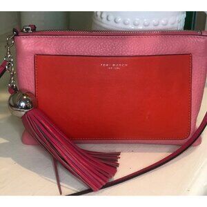 Tory Burch Color Block Leather Crosssbody Bag with Tassel